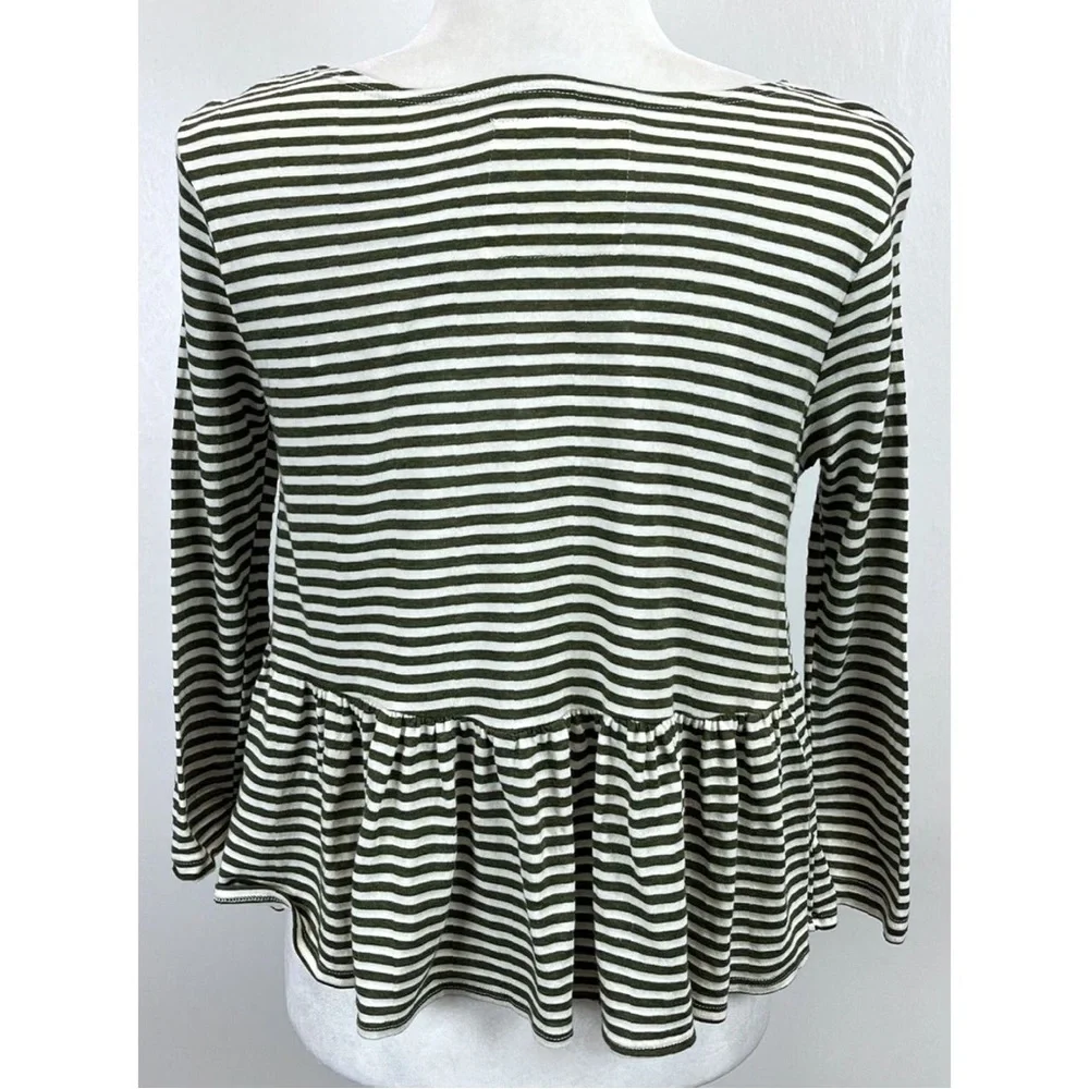 Free People We The Free Peplum Striped Top Boho Knit XS NWOT